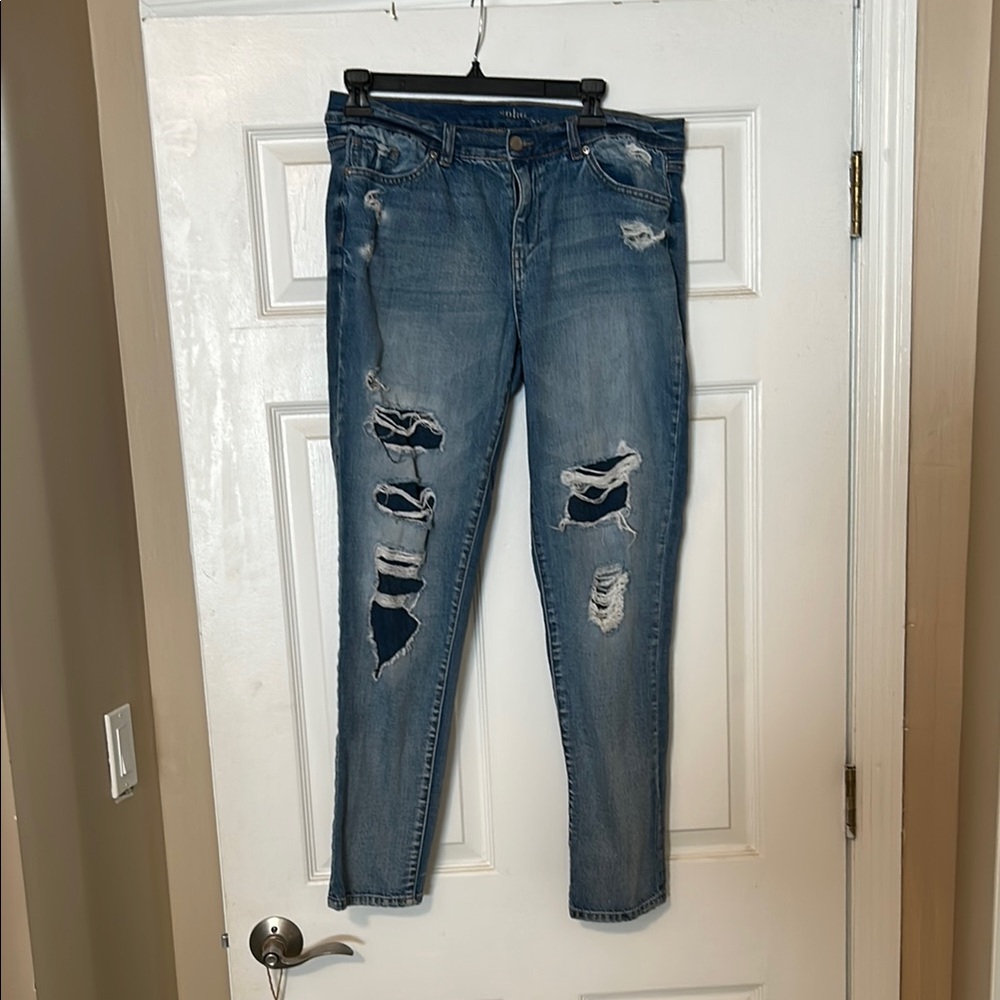 Distressed Blue Jeans